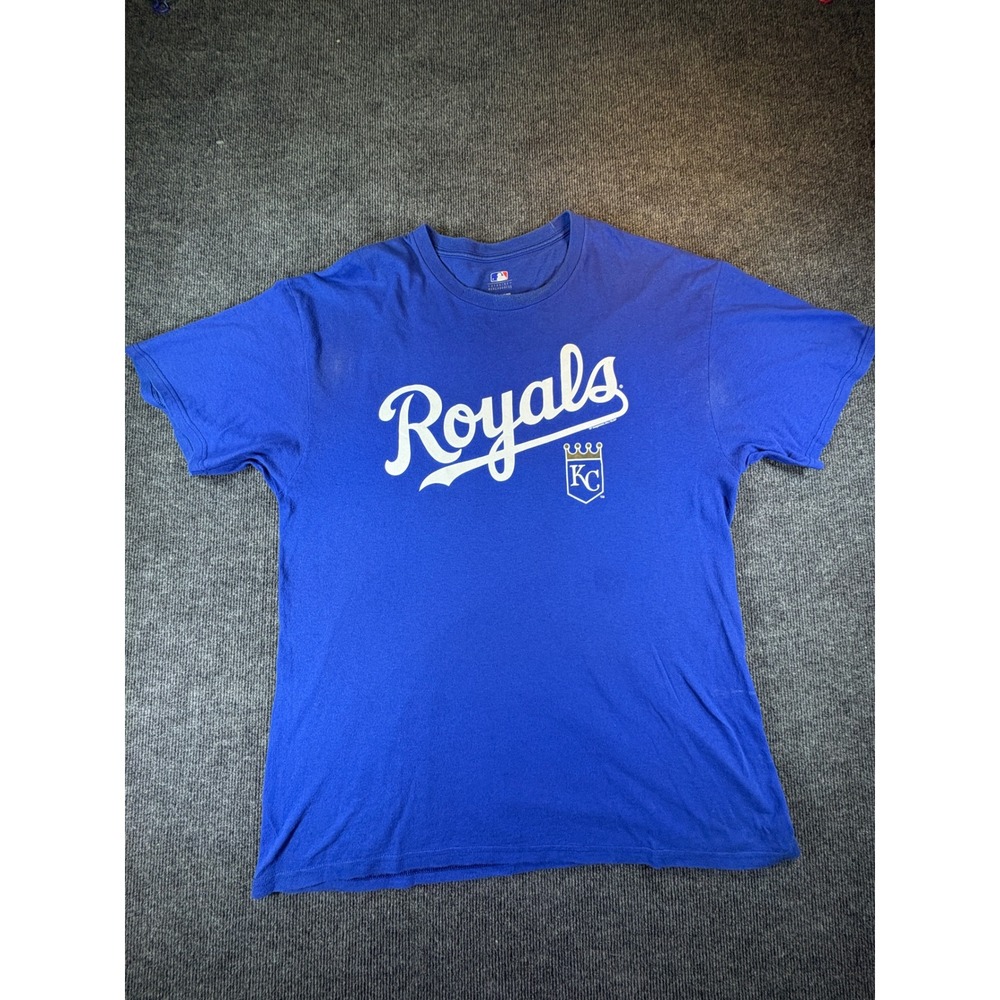 MLB Kansas City Royals Royal Blue Graphic T-Shirt Mens XL Cotton Crew Neck